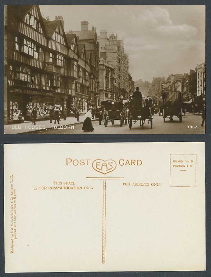 London Old Postcard Holborn Old Houses Birkbeck Bank Toffee Maynards Ltd. Makers