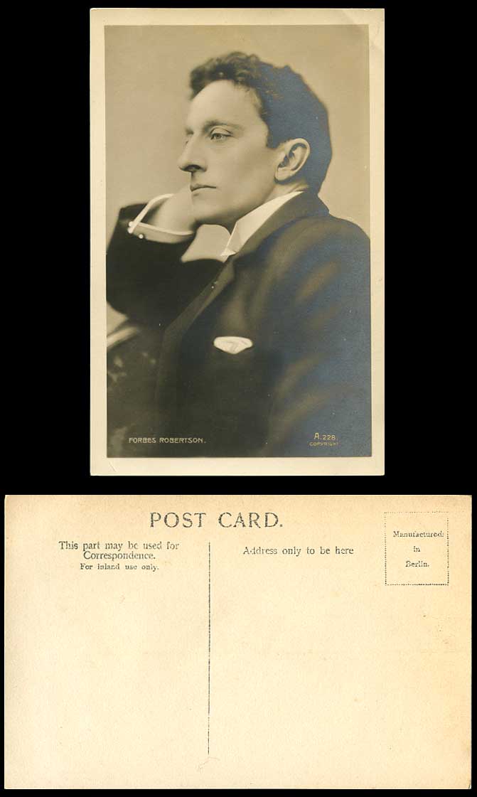 English Actor Forbes Robertson 1853-1937 Theatre Manager Old Real Photo Postcard