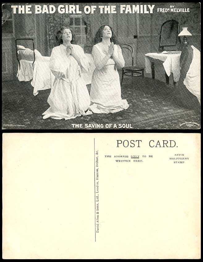 Bad Girl of The Family by Fredk Melville, Saving of a Soul, Actress Old Postcard