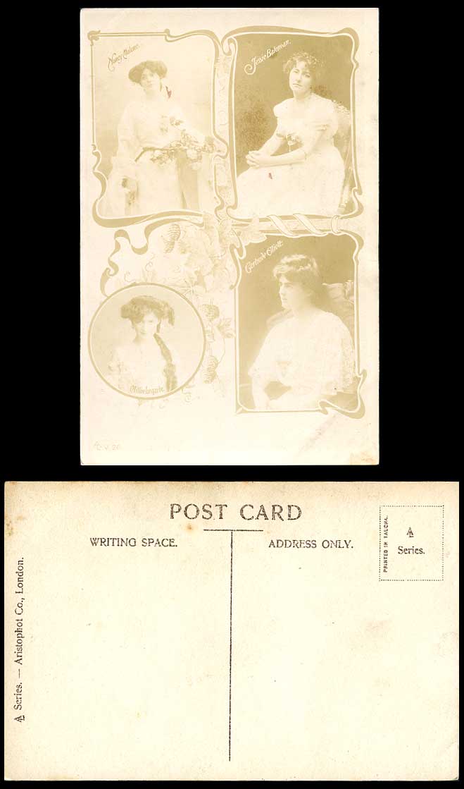 Actress Jessie Bateman Nancy Malone Gertrude Elliott Millie Legarde Old Postcard