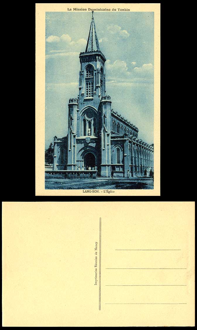 Indochina Old Postcard LANG-SON Eglise Langson Church Mission Dominicaine Tonkin