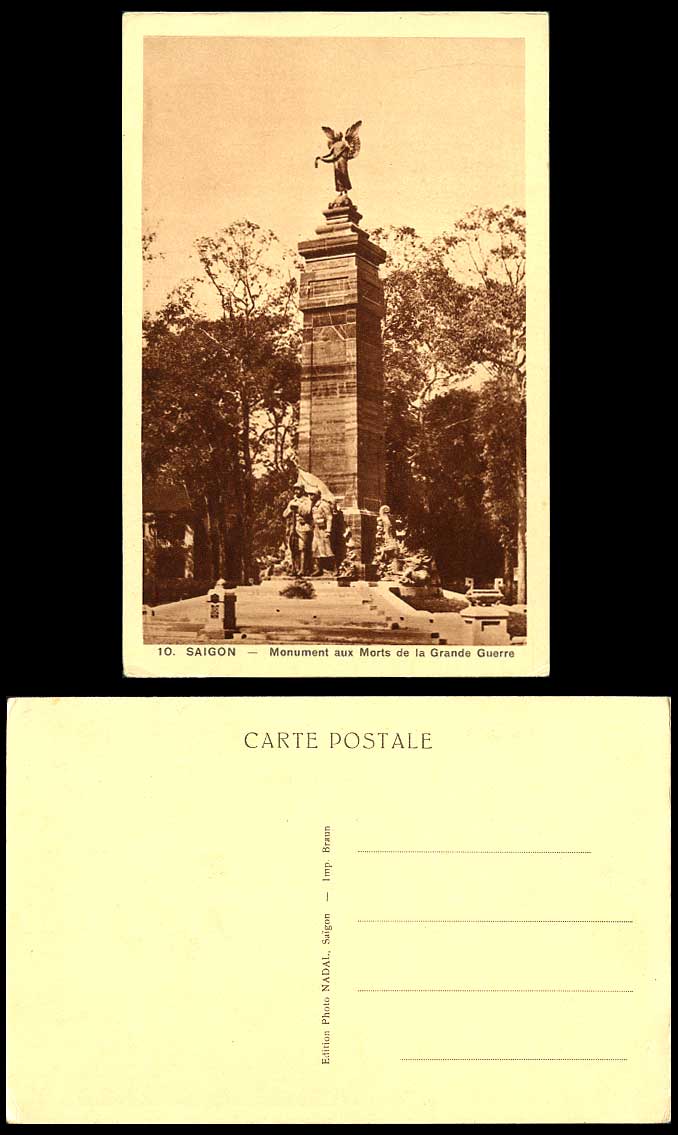 Indo-China Old Postcard Cochinchine Saigon Great War Memorial Monument aux Morts