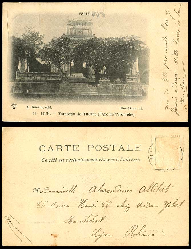 Indo-China Old UB Postcard Annam Hue Arc de Triomphe Tombeau de Tu-Duc Tomb Arch