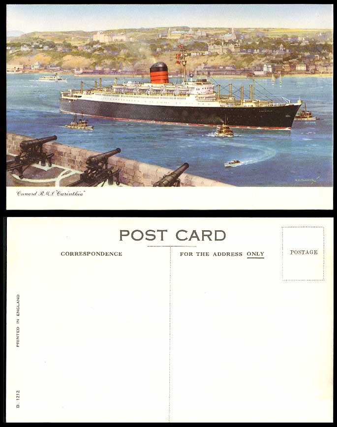 C.E. Turner Cunard R.M.S. Carinthia Cruise Line Steam Ship Steamer Old Postcard