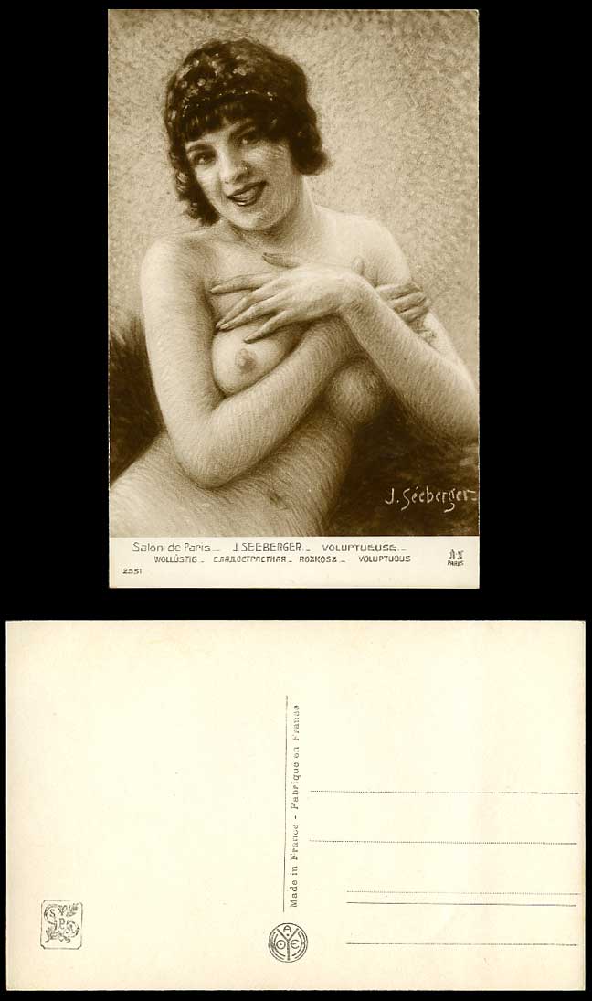 J. Seeberger Voluptueuse Voluptuous Woman Lady Artist Drawn Old R Photo Postcard