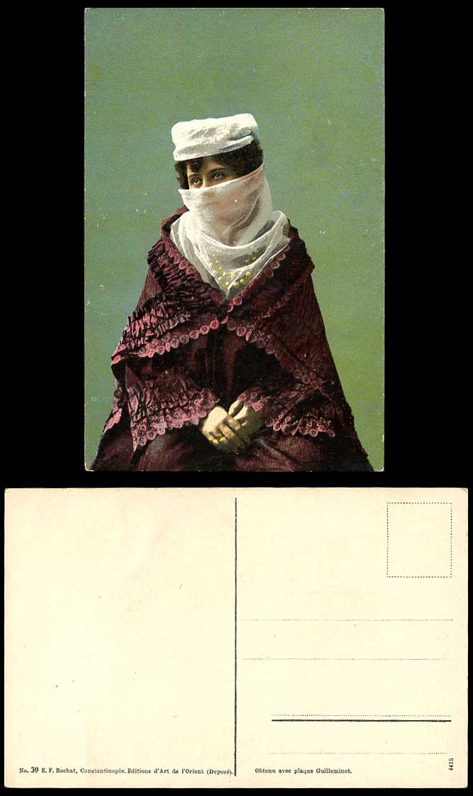 Turkey Old Postcard Native Veiled Turkish Woman Lady Dame Turque Costumes Ethnic