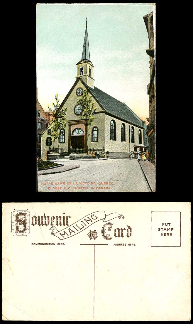 Canada Old Colour Postcard Notre Dame de la Victoire, Quebec, Oldest R.C. Church