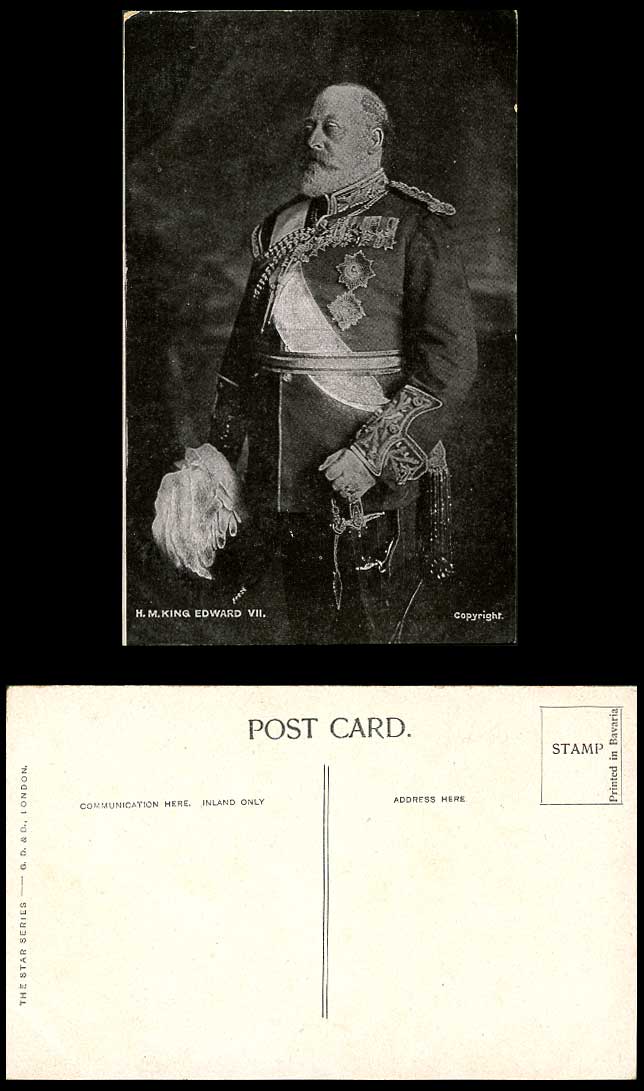H.M. KING EDWARD VII 7th His Majesty KEVII British Royalty Old Postcard Medals