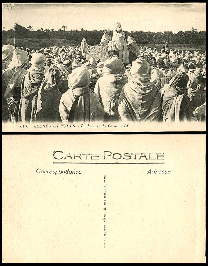 Egypt Old Postcard La Lecture du Coran Koran Native Prayer Ethnic Life L.L. 6176