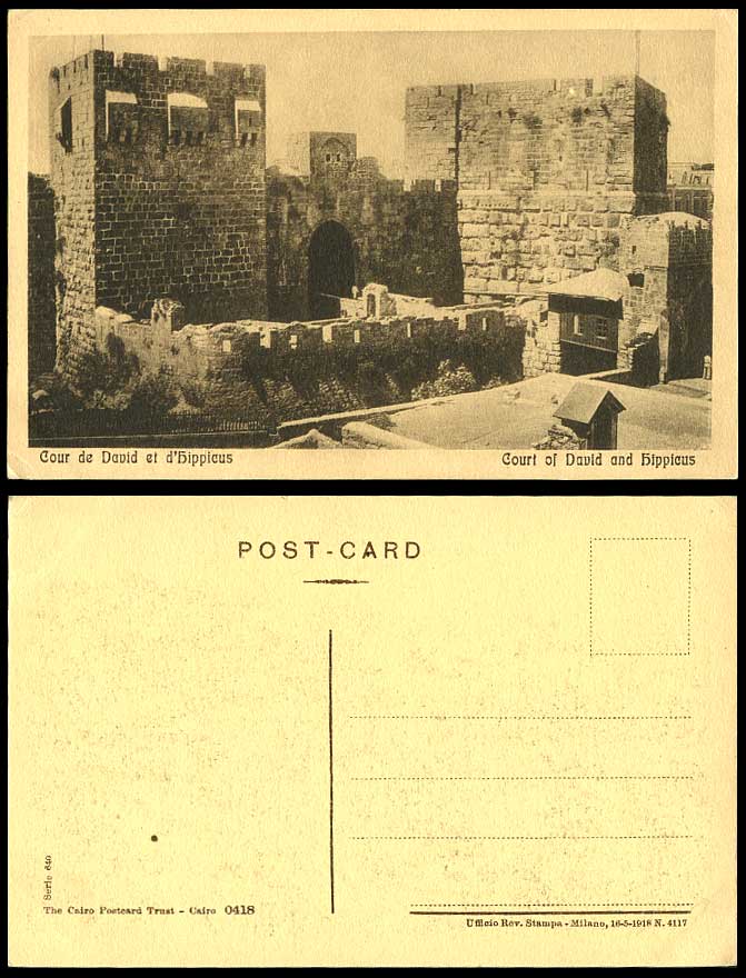 Palestine Old Postcard Jerusalem Tower of David Hippicus David's Tower Turm Tour