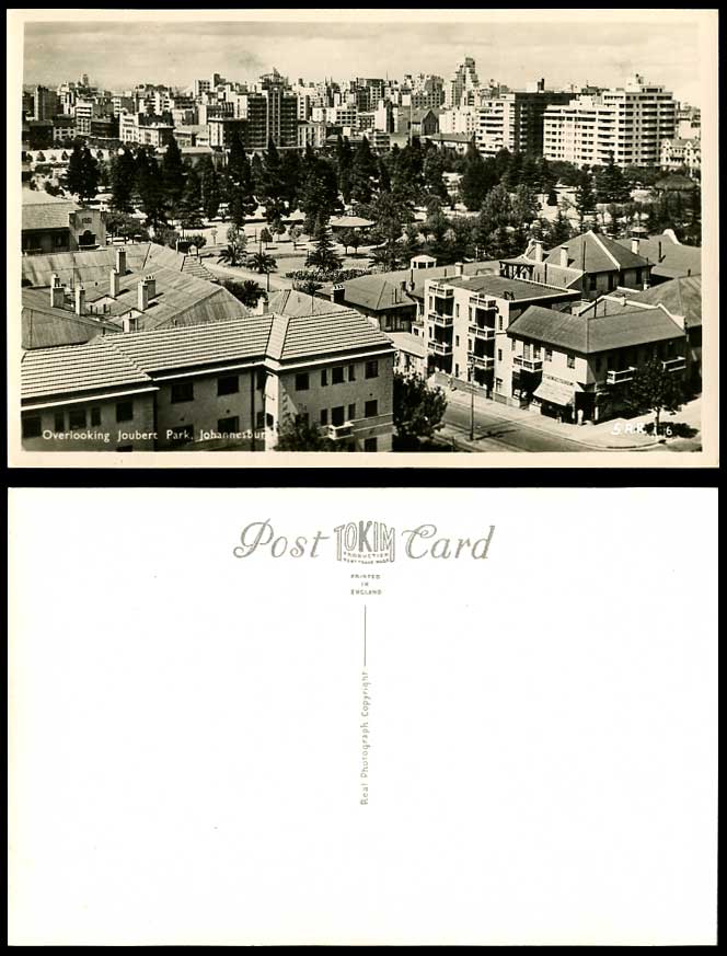 South Africa Johannesburg Overlooking Joubert Park Bandstand Street Old Postcard