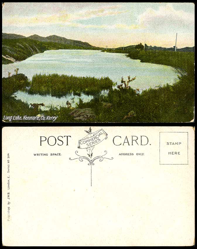 Ireland Vintage Old Colour Postcard Long Lake Kenmare Panorama County Co. Kerry