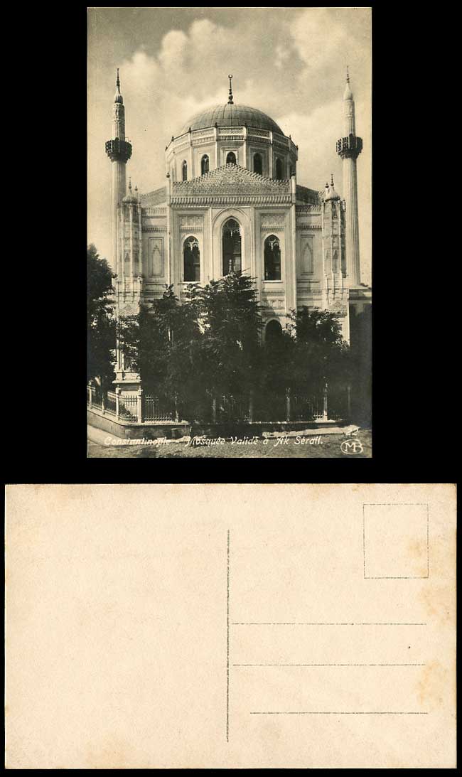 Turkey Constantinople Old Real Photo Postcard Mosquee Valide a Ak. Serail Mosque
