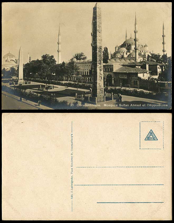 Turkey Old R.P. Postcard Constantinople Mosquee Sultan Ahmed Mosque & Hippodrome