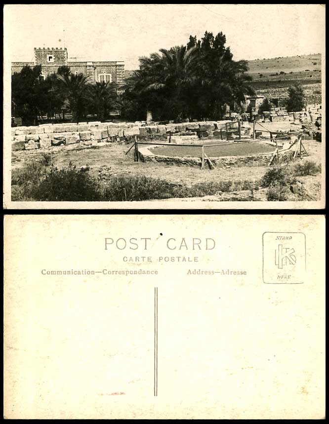 Middle East Unidentified Fort Fortress Ruins Rocks Hills Old Real Photo Postcard
