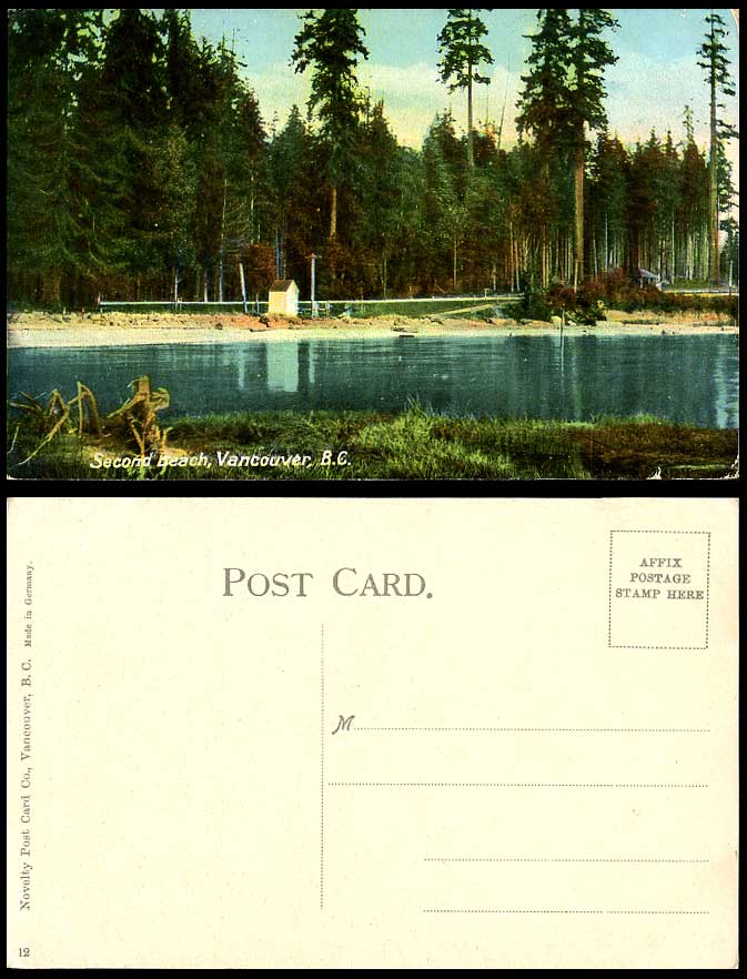 Canada Old Colour Postcard 2nd Second Beach Vancouver B.C. British Columbia Hut
