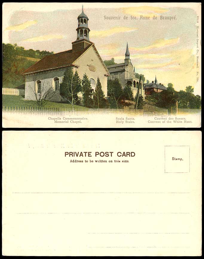 Canada Old Postcard Ste-Anne de Beaupre, Chapel Holy Stairs Covent of White Nuns