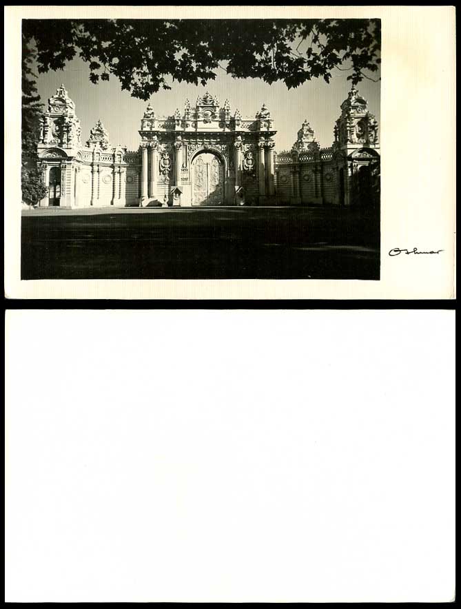 Turkey Old RP Postcard Gate, Porte Palais Imperial Dolma Baghtche Constantinople