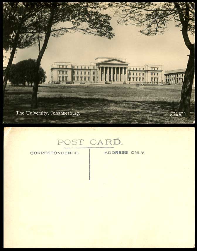 South Africa Johannesburg  University College School Transvaal Old R.P. Postcard