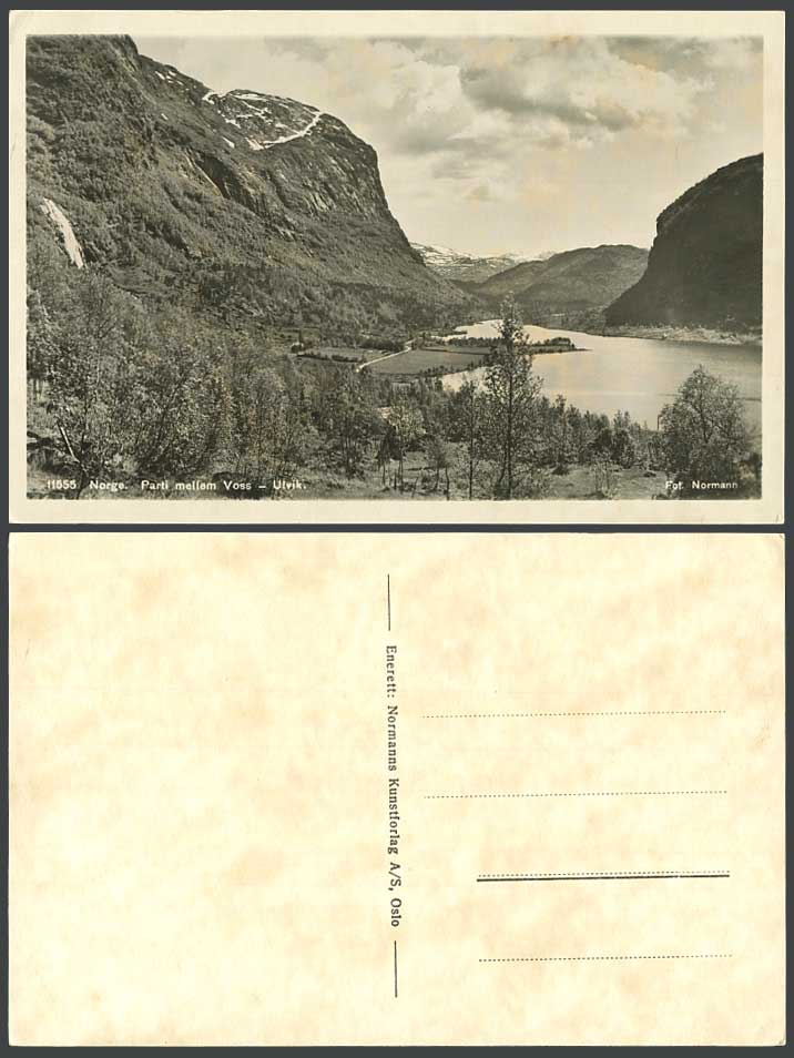 Norway Old Real Photo Postcard Norge Parti mellem Voss Ulvik, Panorama Mountains