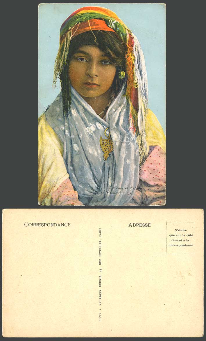 Morocco Old Colour Postcard Jeune Mauresque, A Young Moorish Woman Girl Costumes