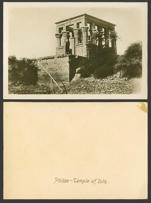 Egypt Small Old Real Photo Philae, Temple of Isis Ruins on The Nile River Asswan