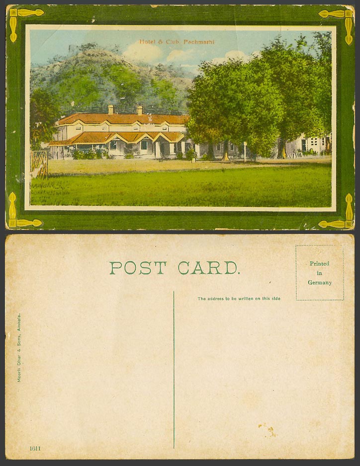 India Old Colour Postcard Hotel and Club, Pachmarhi, Hill Station Madhya Pradesh
