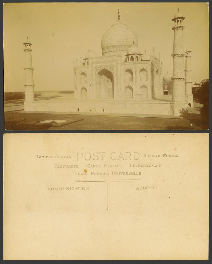 India Old Real Photo Postcard The  Taj Mahal Agra Built by the Emperor Shahjahan