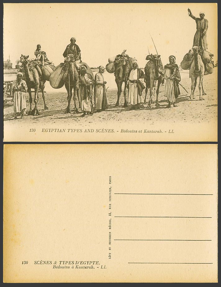 Egypt Old Postcard Bedouins at Kantarah Native Beduins Camels Camel Riders LL130