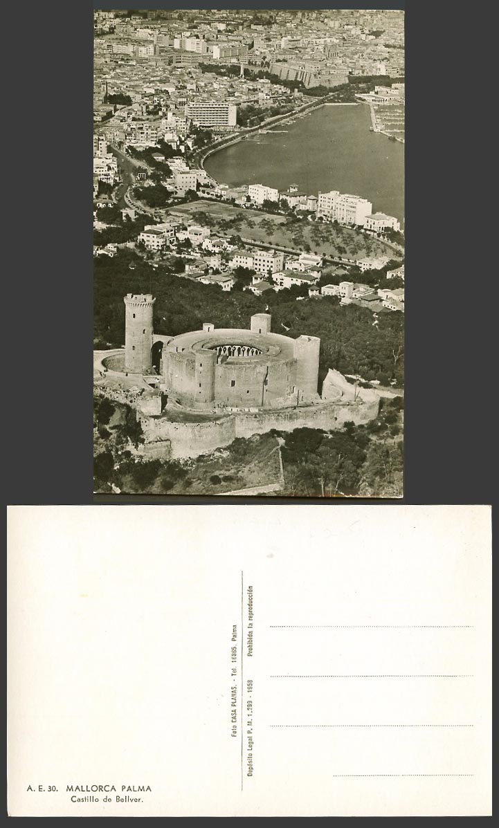 Spain Old Real Photo Postcard Mallorca Palma Castillo de Bellver Castle Panorama