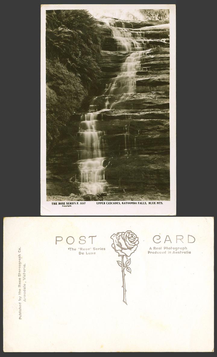 Australia Old Real Photo Postcard Upper Cascades, Katoomba Falls, Blue Mountains