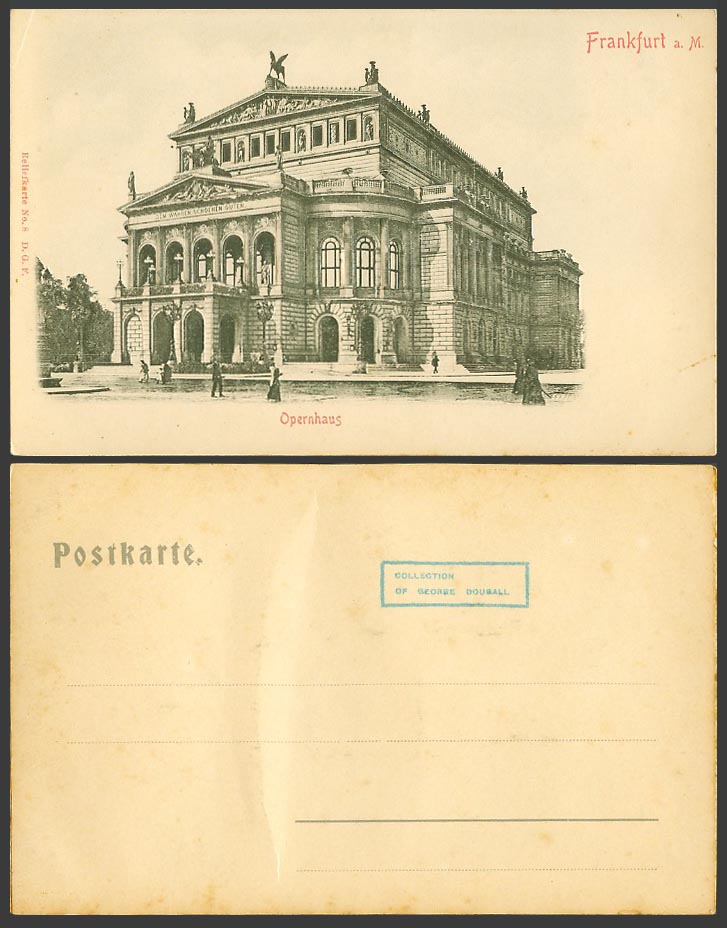 Germany Old Embossed Postcard Frankfurt a. M. Opernhaus Opera House Theatre No.8