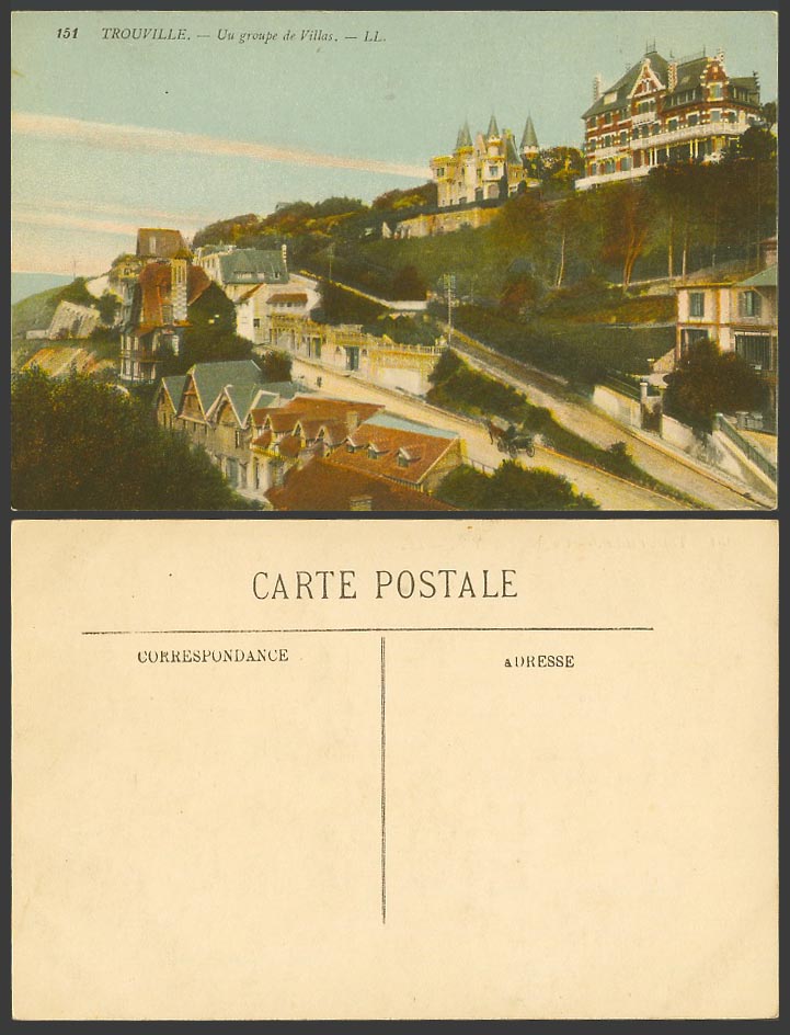 France Old Colour Postcard Trouville, Un Groupe de Villas, Street Scene L.L. 151