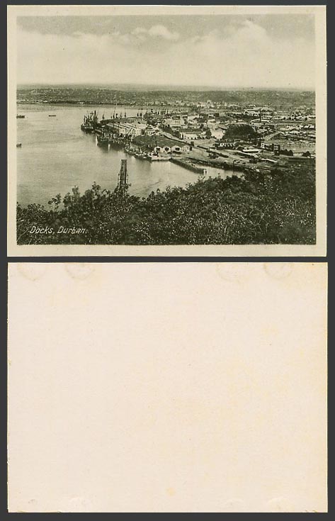 South Africa Small Old Card Durban Durban Dock Docks Harbour Ships Boat Panorama