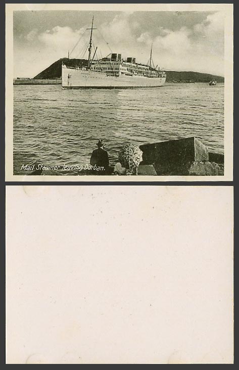 South Africa Small Old Card Mail, Steamer Leaving Durban - Carnarvon Castle Ship