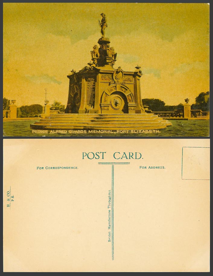 South Africa Old Colour Postcard Port Elizabeth, Prince Alfred Guards Memorial