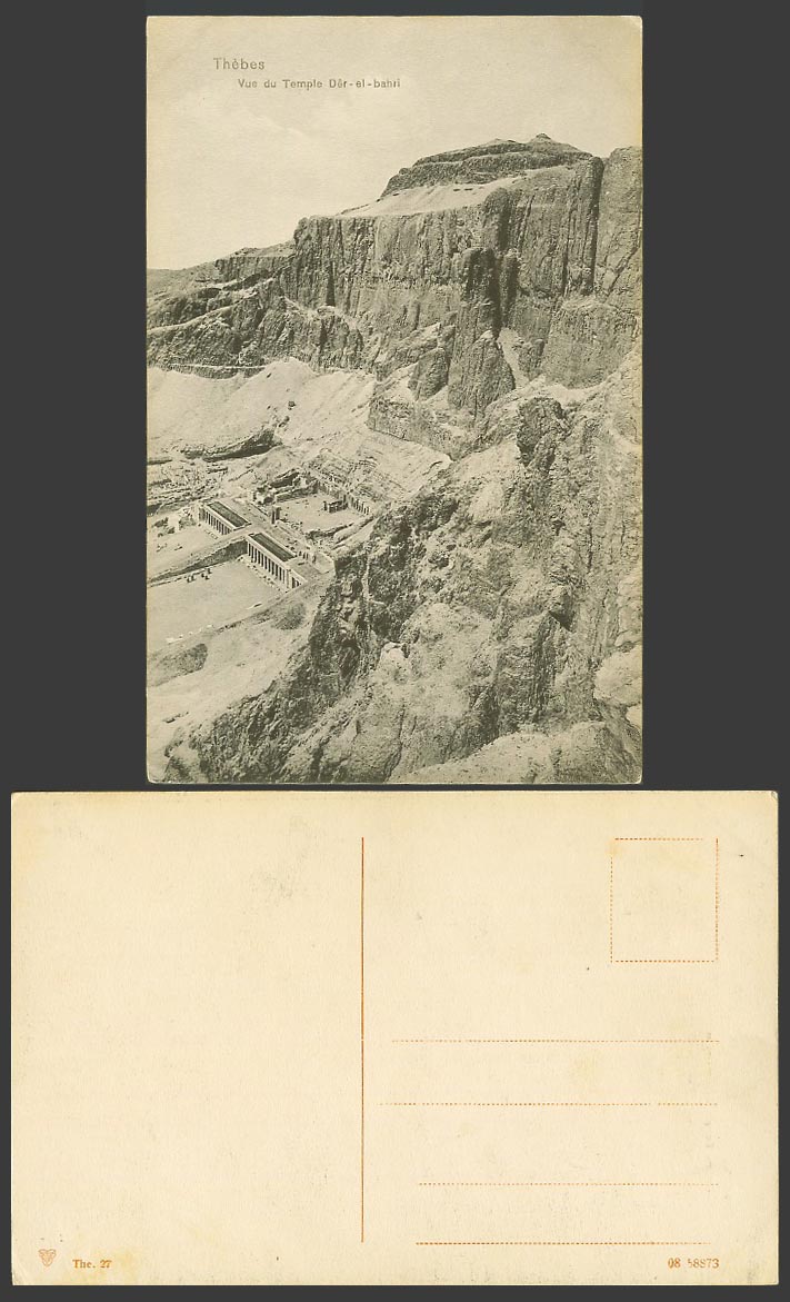 Egypt Old Postcard Thebes - Deir Der-el-Bahri Bahari Temple of Queen Hatshepsut