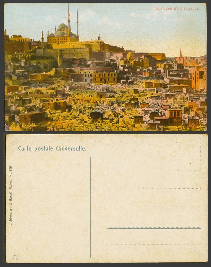 Egypt Old Colour Postcard Cairo Cemetery and Citadel Cimitiere et Citadelle 199.
