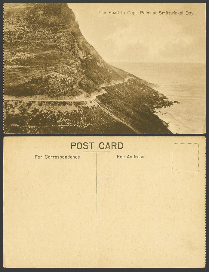 South Africa Old Postcard The Road to Cape Point at Smitswinkel Bay - Cape Town