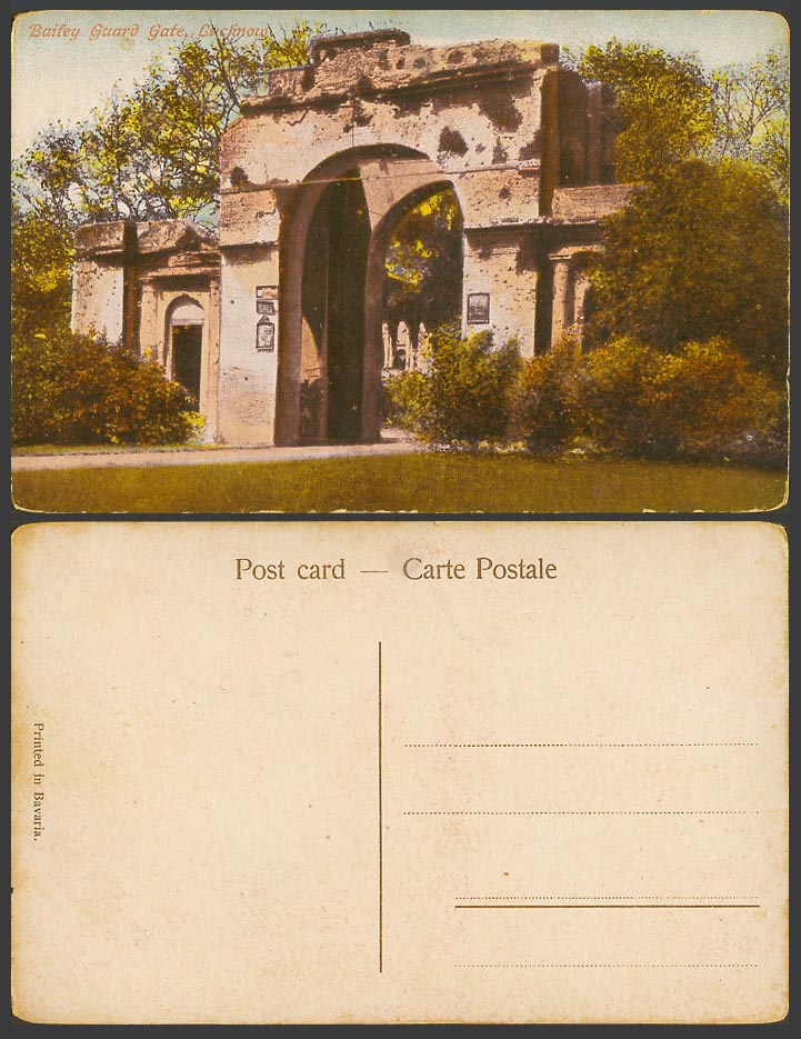 India Old Colour Postcard Bailey Guard Gate, Lucknow, Ruin Ruins, Gate Gates