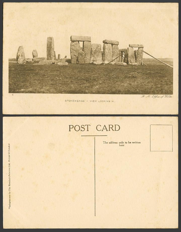 Stonehenge View Looking N. North Stones Rocks Salisbury Wiltshire Old Postcard 4