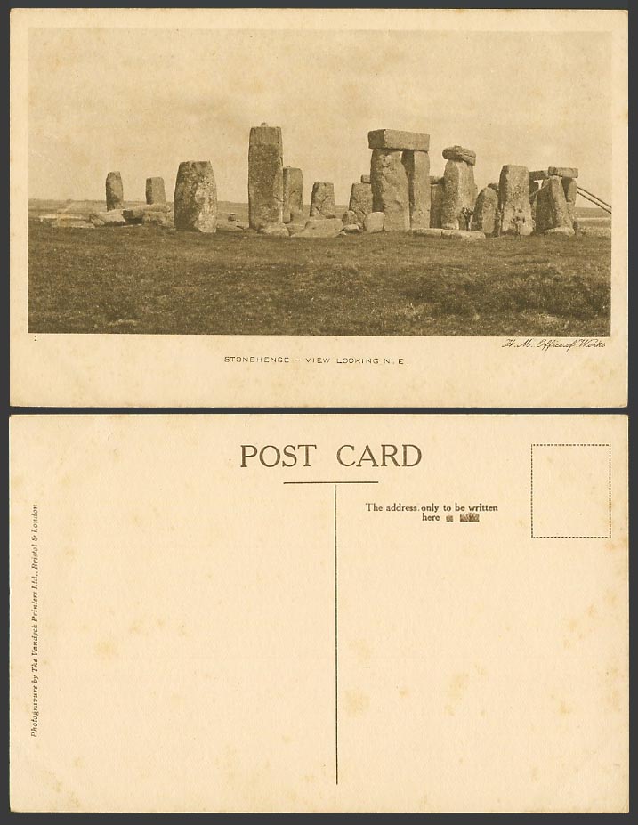 Stonehenge View Looking N.E. North East, Stones Salisbury Wiltshire Old Postcard