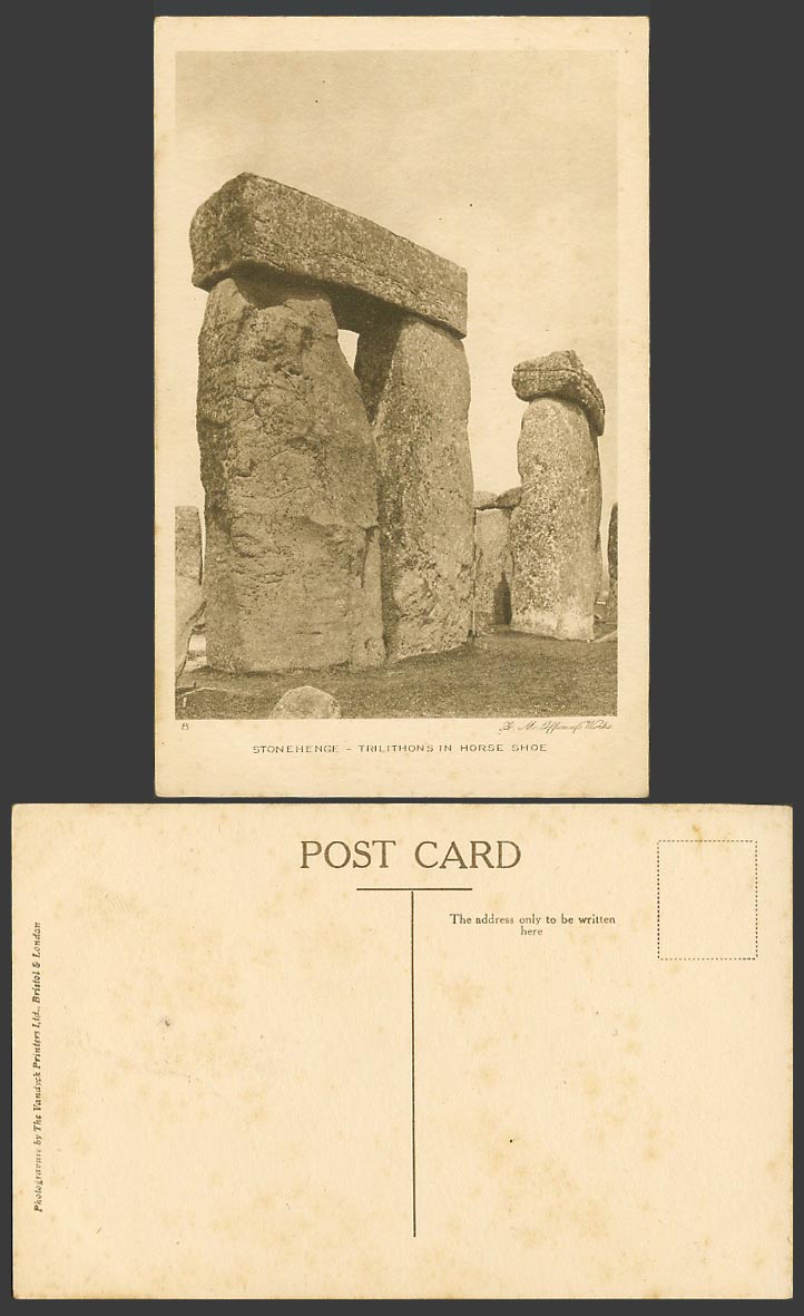 Stonehenge Trilithons in Horse Shoe Salisbury Wiltshire Stones Old Postcard No.8