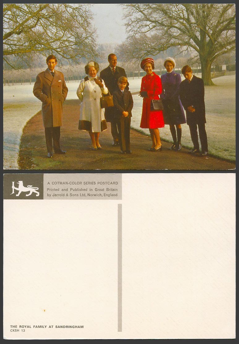 The Royal Family at Sandringham, Norfolk, British Royalty, Winter Snow Postcard