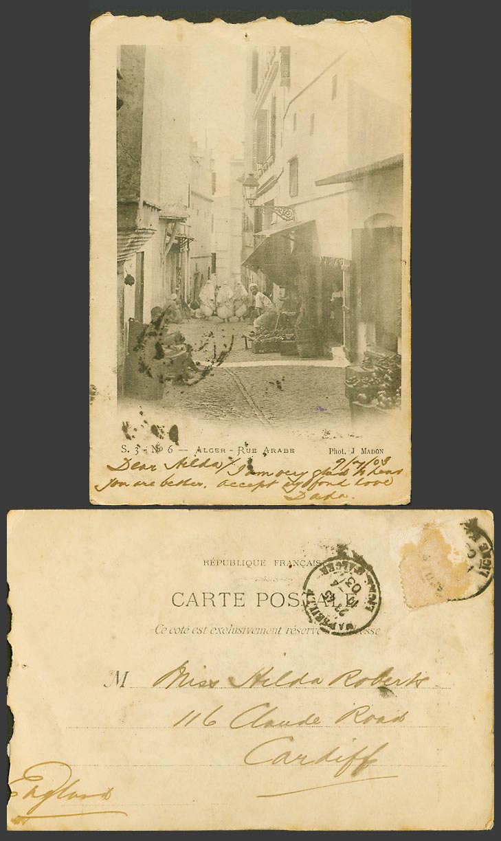 Algeria Old Postcard Alger Rue Arabe Arab Street Scene Native Seller Women
