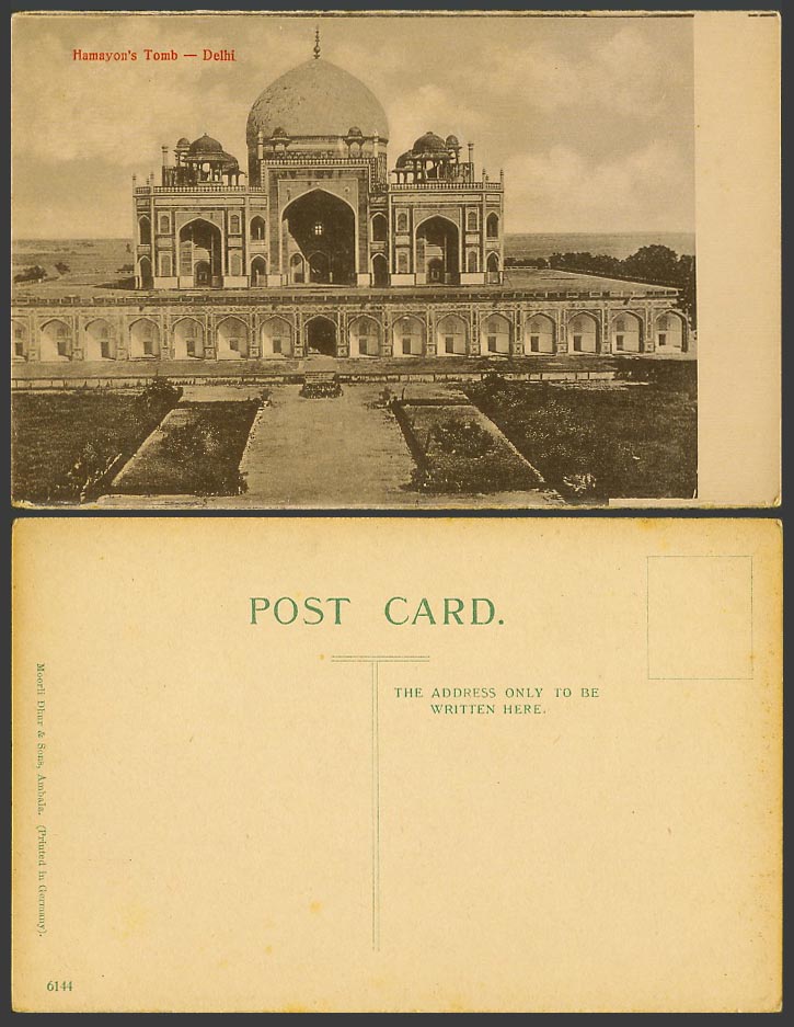 India Old Postcard Hamayon Hamayon's Tomb General View Delhi British Indian 6144
