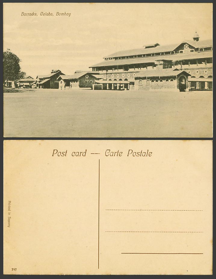 India Old Postcard Barracks Colaba Bombay Military Barrack Building General View