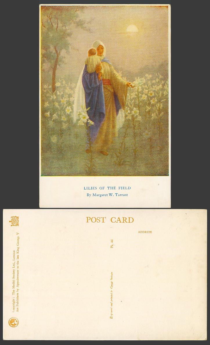 Margaret W. Tarrant Old Postcard Lilies of The Field, Little Son Jesus & Mary 11
