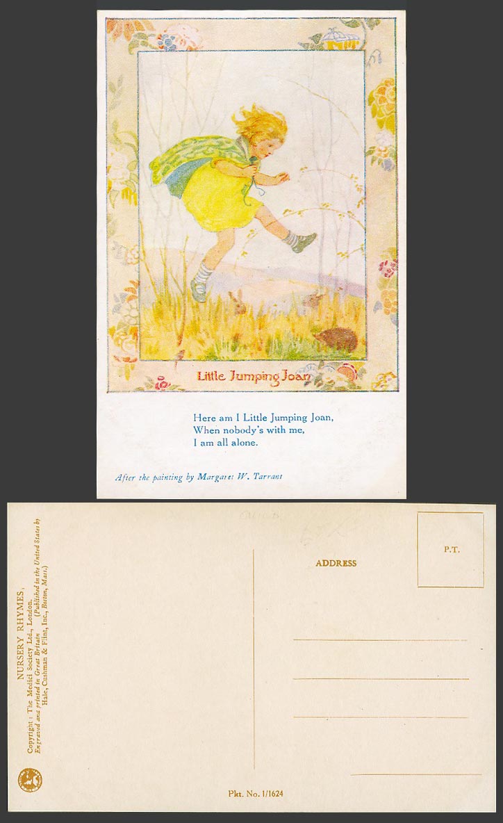 Margaret W. Tarrant Old Postcard Little Jumping Joan Nursery Rhymes Hedgehog PT