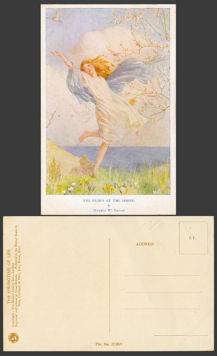 Margaret W. Tarrant Old Postcard The Year's at Spring Springtime of Life Dancing